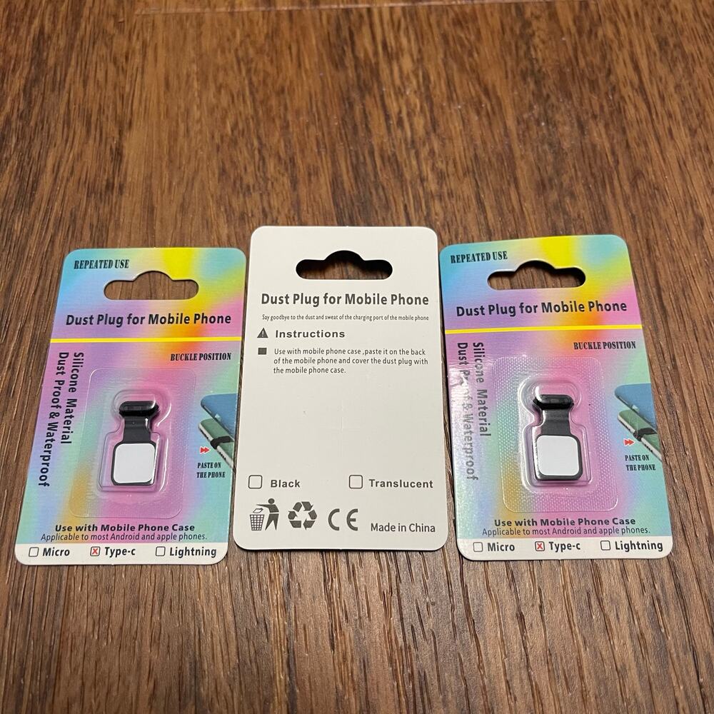 Dust Plug designed to protect mobile devices charging ports-3 piece brand new